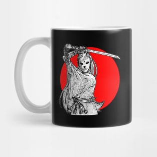 Woman Oni Samurai Mug